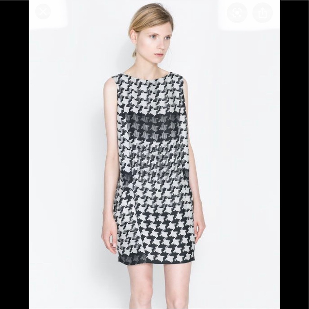 ZARA HOUNDSTOOTH CHECKED DRESS - Worn Once